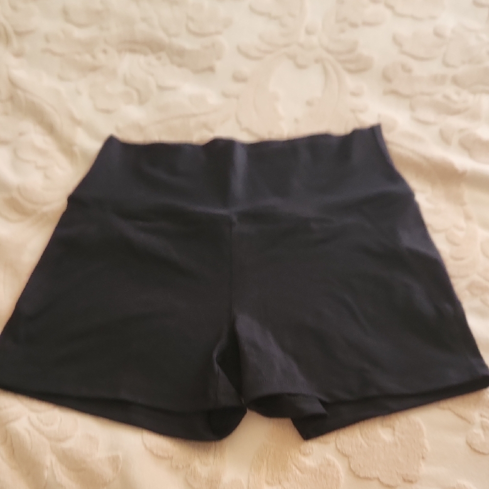 Women's Black High-Waisted Shorts. NBW